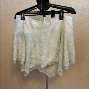 Y2K Coquette White Lace Overlay Skort Mini Skirt Women’s XL Fairycore